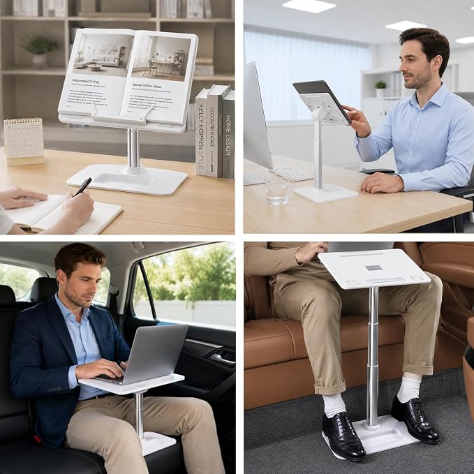 Car Desk for Laptop Passenger Seat, 13" x 9.8" Portable Laptop Tray Table, 3-Level Height Adjustable Car Seat Desk for Work, Car Laptop Stand for Eating, Camping & Travel – Fits Passenger Seat - Image 9