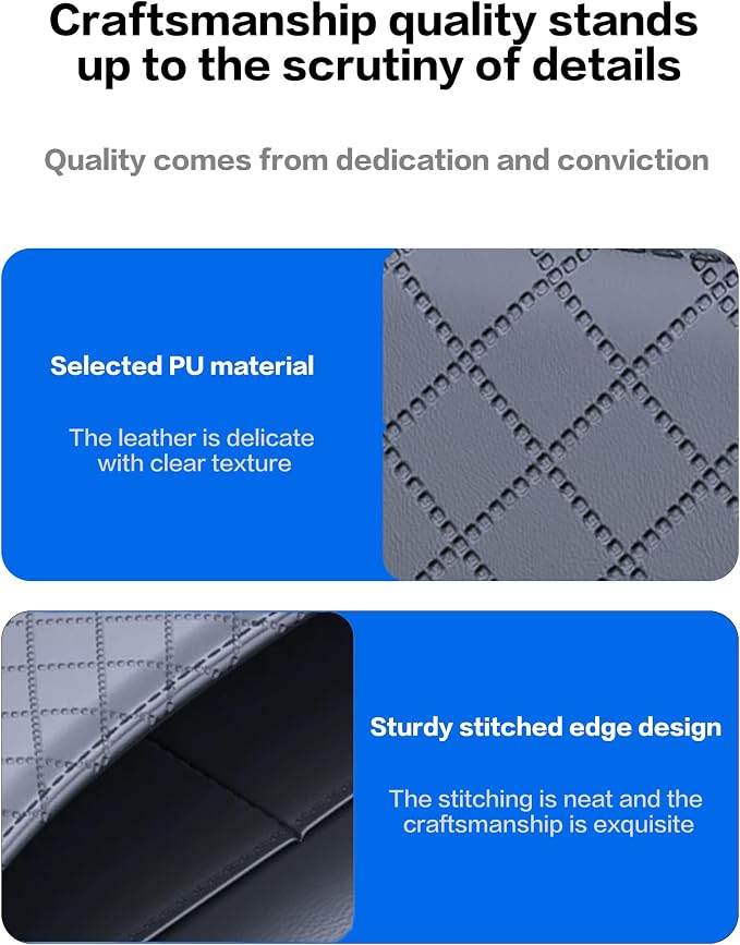 Self-Adhesive Car Seat Side Pocket Organizer with Cable Port - Black PU Leather Storage Pouch for Phone & Keys, Fits Gaps, Console & Door (Glossy Black) - Image 7