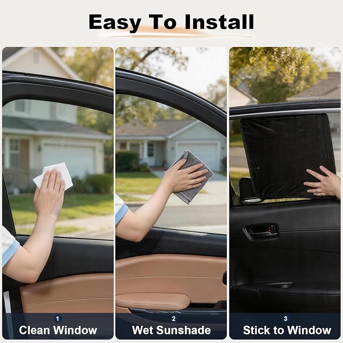 Static Cling Car Window Shades, 2 Sizes Combo Pack, 4PCS Set | Two Size Combination, Secure Hold, Clear & Privacy Coverage, Residue-Free Removal, Ideal for Driver & Passengers - Image 7