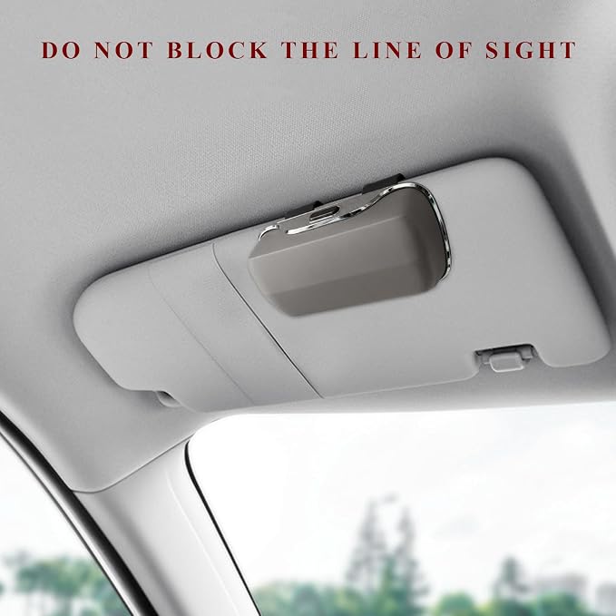 Sunglasses Holder for Car Sun Visor, Shockproof & Dustproof Auto Visor Glasses Storage Case with Clips, Universal Eyeglasses Holder Storage Organizer for SUV Sedan Truck (Gray) - Image 6