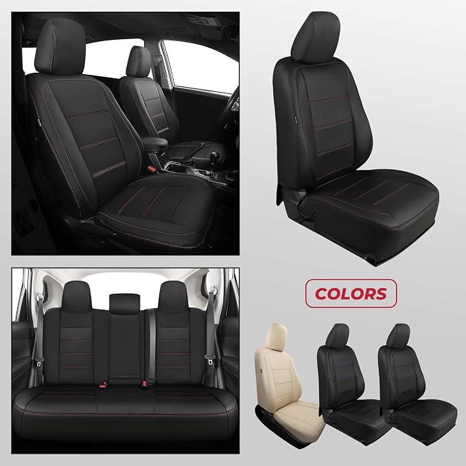 FREESOO Custom Leather Seat Covers for Toyota Corolla L LE Series 2014-2019 | Sedan, Full Set, Waterproof, Airbag Compatible, Scratch-resistant, Anti-slip, Protector Cushion, Durable Material, Easy-clean - Image 7