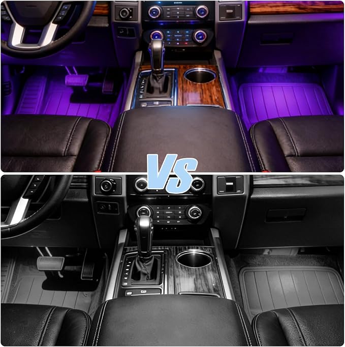 led car Lights Interior,Ambient Lighting car Interior,footwell Lighting for car,APP Control 16 Million Colors Music Sync,DIY Mode Multicolor LED Interior Lights for Cars,Trucks,SUVs,12V Power - Image 6