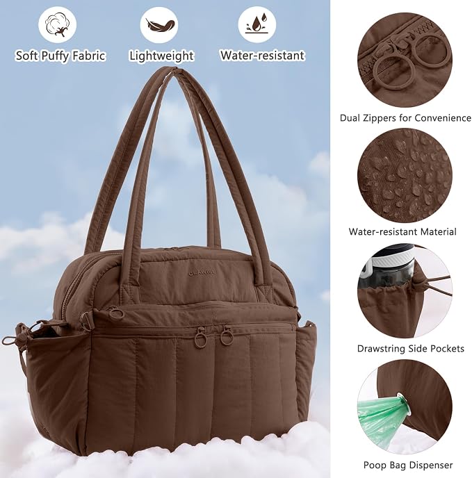 Dog Travel Bag for Supplies, Airline Approved Pet Travel Organizer with 2 Food Containers & Collapsible Bowls, Large Capacity Dogs Tote Bag for Weekend, Stylish Dog Mom Gift for Pet Lovers - Image 7