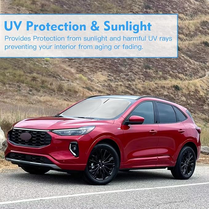 Windshield Sun Shade for Ford Escape S SE Sport Hybrid Titanium 2019-2023 | HOHUIGO Front Window Sunshade Fit Ford Escape Windshield Cover Sun Visor Window Shade Car Sunshade Accessories Block UV Rays - Image 7