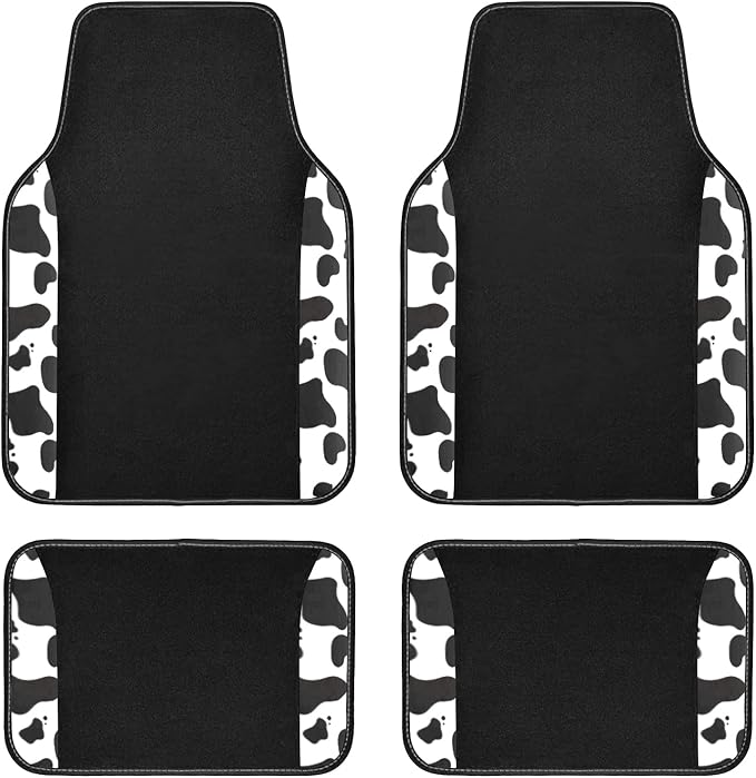 Flying Banner car seat Covers Protects Water Proof Faux Leather Carbon Fiber Fronts Rear Bench Covers (Cow Black, Full Set - Combo Pack) - Image 7