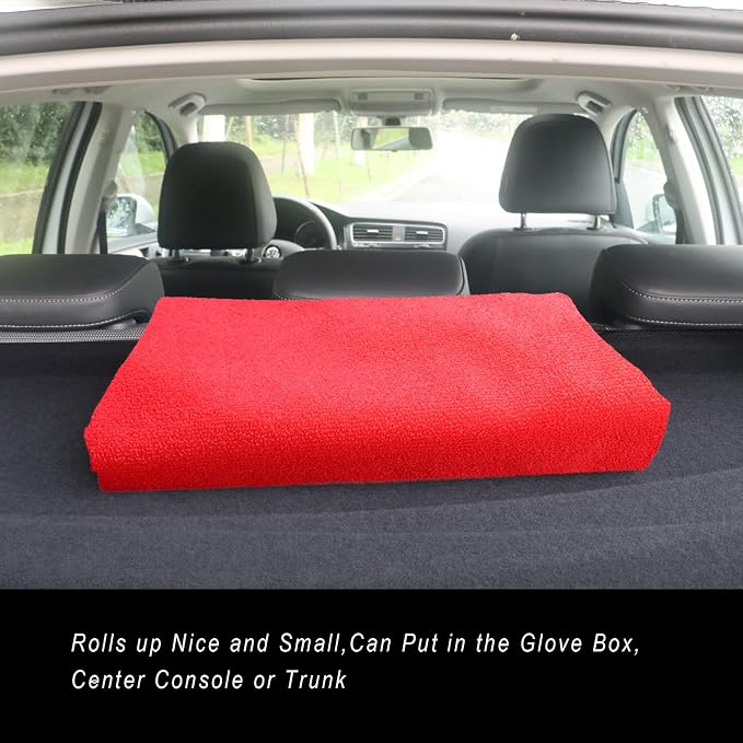Car Seat Cover Protector Front Seats,for Gym Workout,Running,Swimming,Beach and Hiking,Waterproof Sweat Towel Bucket Seat Covers for Cars SUV Trucks (Red, 1Pcs) - Image 7