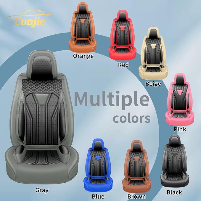 Fit Maxima Car Seat Covers Premium Leather for Nissan Maxima 2011-2025 2026. Waterproof, Breathable, Scratch-Resistant & All-Weather Seat Cushion Protector(2 Front Seats,Gray&Black - Image 8