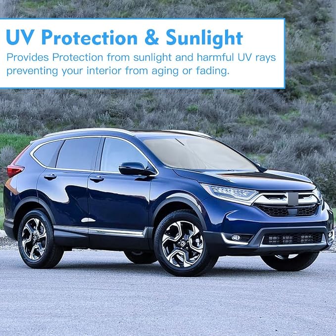 Windshield Sun Shade Car Sunshade Accessories Fit 2023-2026 Honda CRV | HOHUIGO Front Window Sun Visor Heat Shield Cover UV Protector for Honda CR-V SUV, LX EX EX-L Sport Hybrid, Touring - Image 6