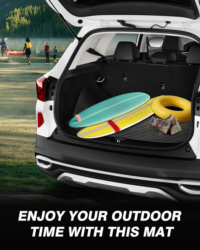 Powerty Trunk Mat for Kia Seltos 2021-2026(Just Fits Without Subwoofer)(No SX Turbo Models), All Weather TPE Cargo Mat Liner for Seltos Rear Trunk - Image 8