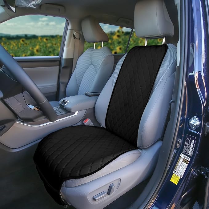 FH Group Car Seat Cushion – Neosupreme Single Front Seat Cover with Front Pockets, Airbag Compatible, Universal Fit Car Seat Cushion for Driver or Passenger Seat, SUV, Truck, Sedan & Van – Black - Image 8