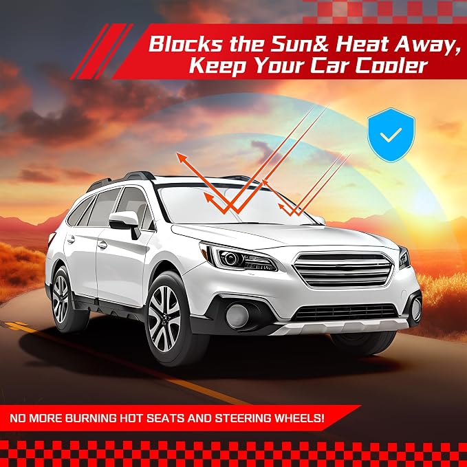 ARISMOTOR Windshield Sun Shade for S-ubaru Outback 2020-2025 | Custom Fit, Foldable, Front Window Sunshade Sun Visor Protector, Block UV Rays, Keep Car Cooler - Image 7