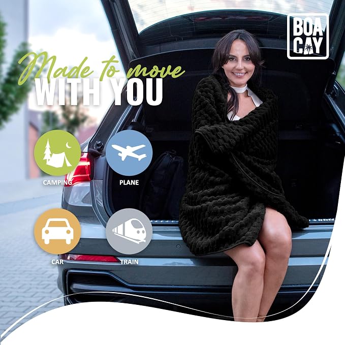 BOACAY Packable Travel Blanket for Airplane, Car - Compact Office Blanket - Portable Pillow for Adults, Kids with Case, Luggage Sleeve, Backpack Clip - Image 8
