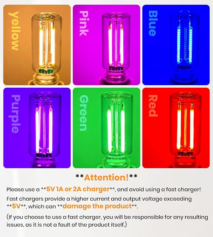 KENANEK 2PCS USB Retro Car Lamp, Touch-Control Portable LED Car Ambient Light, USB Powered Night Lights, Suitable for Bedroom, Camping, Holiday Decorations. (Blue Light) - Image 7