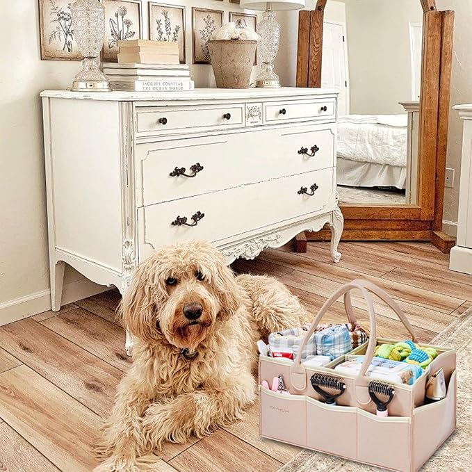 Pet Grooming Tote Bag, Dog Grooming Supplies Organizer Bag, Dog Grooming Bag for Travel Outdoor(BAG ONLY) (Khaki) - Image 6