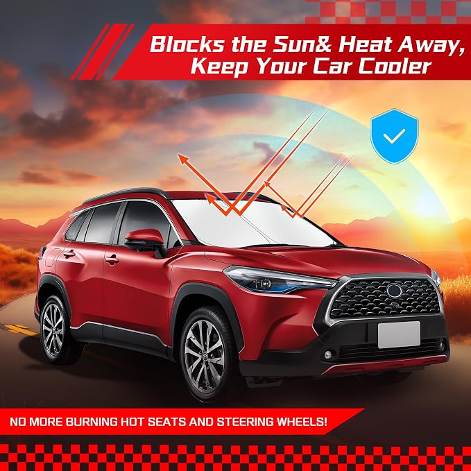 ARISMOTOR Windshield Sun Shade for Toyota Highlander 2020-2026 | Custom Fit, Foldable, Front Window Sunshade Sun Visor Protector, L LE XLE Limited Platinum, Block UV Rays, Keep Car Cooler - Image 7