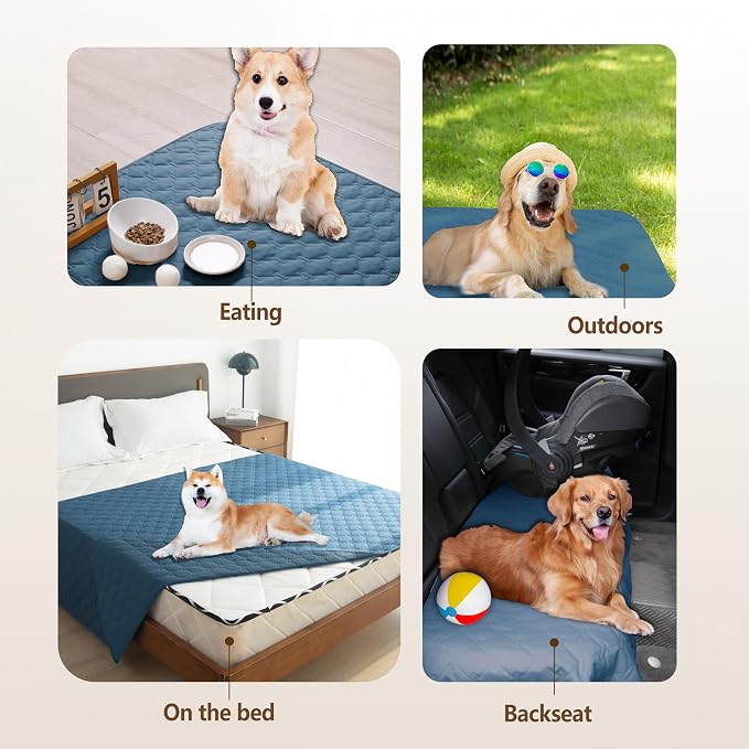 gogobunny Waterproof Armchair Covers for Pets, Anti Hair and Easy Care | Reversible Couch Protector, Resistant to Scratching, Small Size Suits Puppy and Cat Better, 30x30 Inch Dark Blue - Image 9