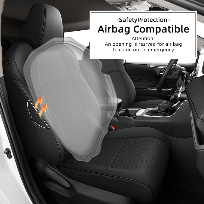 Custom Fit Seat Covers for Toyota bZ4X XLE Limited 2023-2026 Black | Full Seat Precision fit, Premium faux leather, Waterproof protection, Breathable comfort, Airbag compatible, Easy maintenance - Image 7
