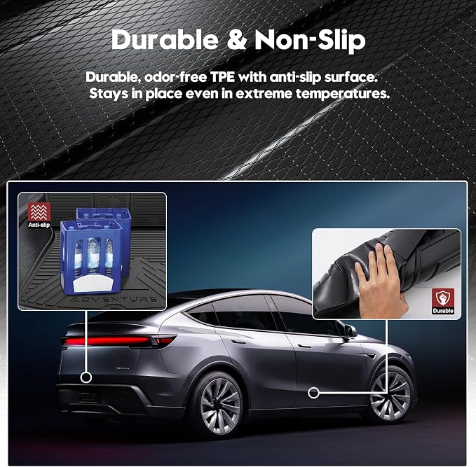 Floor Mats for 2025-2026 Tesla Model Y Juniper RWD 5 Seats, Full Set 15PCS | Custom Fit TPE Floor Liners with Cargo Liner, Seat Back Protectors, Full Trunk Mats, Waterproof, Non-Slip - Image 7