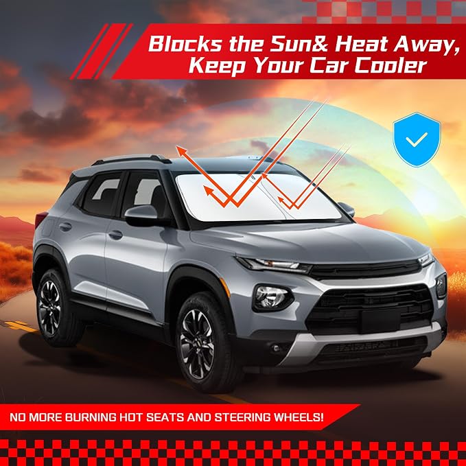 ARISMOTOR Windshield Sun Shade for Chevy Trailblazer 2021-2025 2026 | Custom Fit, Foldable, Front Window Sunshade Sun Visor Protector, Block UV Rays, Keep Car Cooler - Image 7