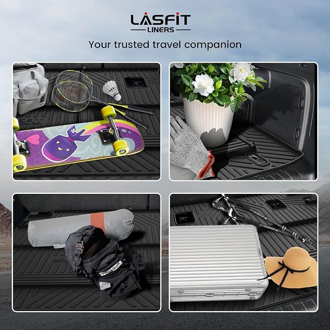 LASFIT Cargo Mat for Toyota 4Runner 2013-2024 (Only Fit 7-Seats) | Not Fit 5 Seats, All Weather Custom Fit Anti-Slip Pet Friendly Easy Clean TPE Trunk & Backrest Mats for 5th Gen 4Runner - Image 7