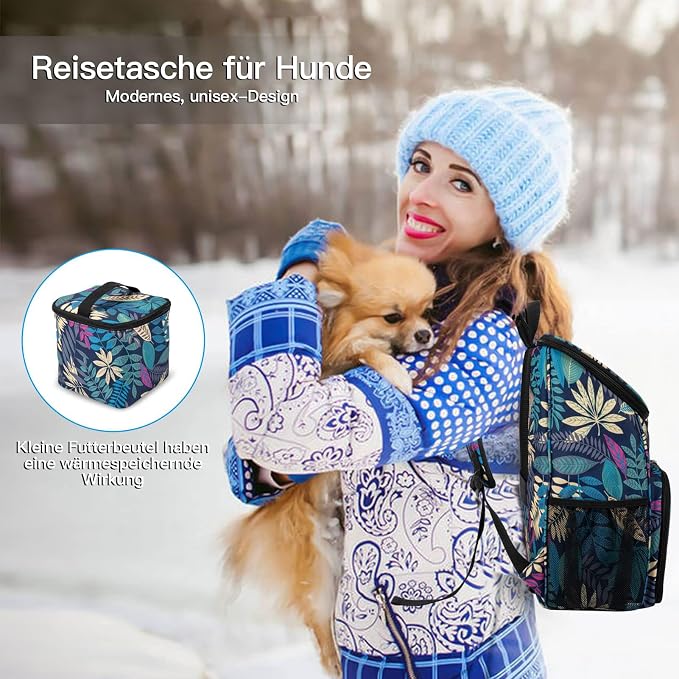 BAGLHER丨Dog Travel Bag, Airline Approved Pet Supplies Backpack, Dog Travel Backpack with 2 Silicone Collapsible Bowls and 2 Food Baskets - Image 7
