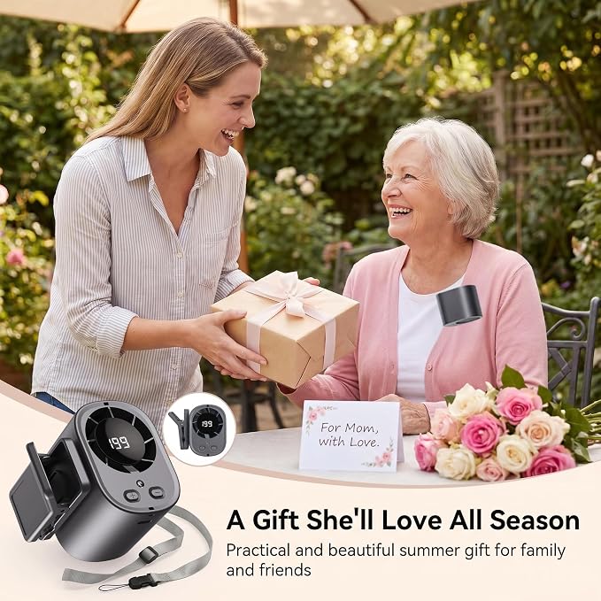 Car Clip On Fan,Portable Cooling Fan for Car with LED Display,360° Rotating Mini Fan,199 Speed Settings,USB Rechargeable 1500mAh Backseat Fan for Cars Without AC, Stroller,Office, Camping - Image 9