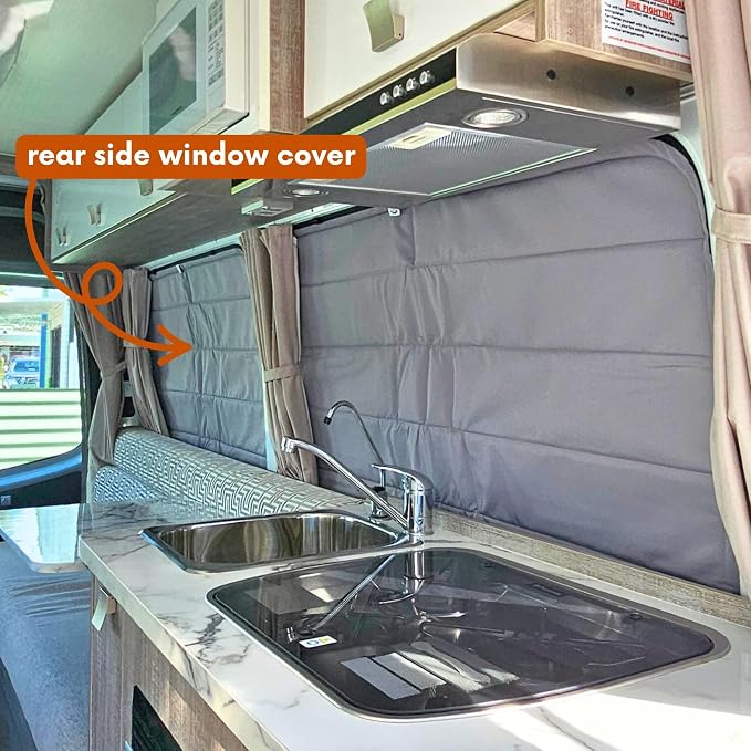 Living in a Bubble Insulated Blackout Mid Left Side Window Cover for Mercedes Sprinter Van Year 2007-2026 144" Length MWB, NCV3 & VS30 (Bare Metal Frame) - Image 9