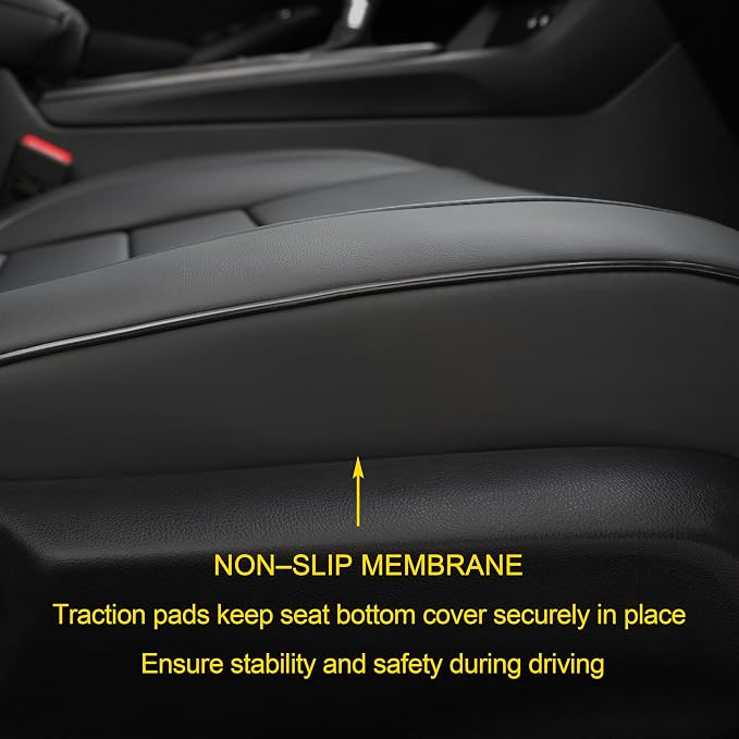 Lolcar Custom Fit Civic Seat Covers for Honda Civic 2016 2017 2018 2019 2020 2021 Hatchback EX,Sport Touring,EX-L - 5-Seats Leather Full Set,Black(60/40 Split Seatback) - Image 7