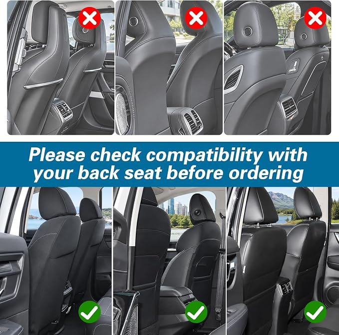 Anti-Kick Mats Seat Back Protector,Back Car Seat Protector Cover for Kids Feet with Storage Organizer,Protect Against Dirt and Scuffs,2 Pack (Black) - Image 7