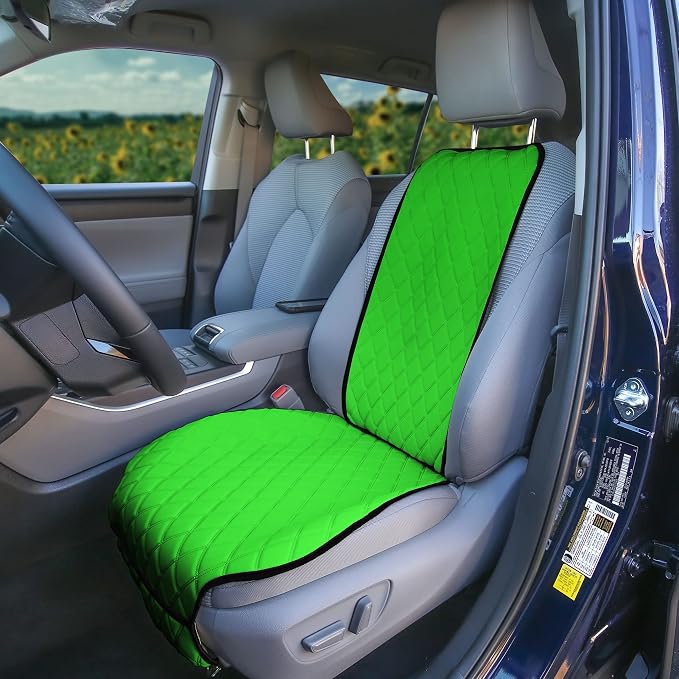 FH Group Car Seat Cushion – Neosupreme Single Front Seat Cover with Front Pockets, Airbag Compatible, Universal Fit Car Seat Cushion for Driver or Passenger Seat, SUV, Truck, Sedan & Van – Green - Image 8