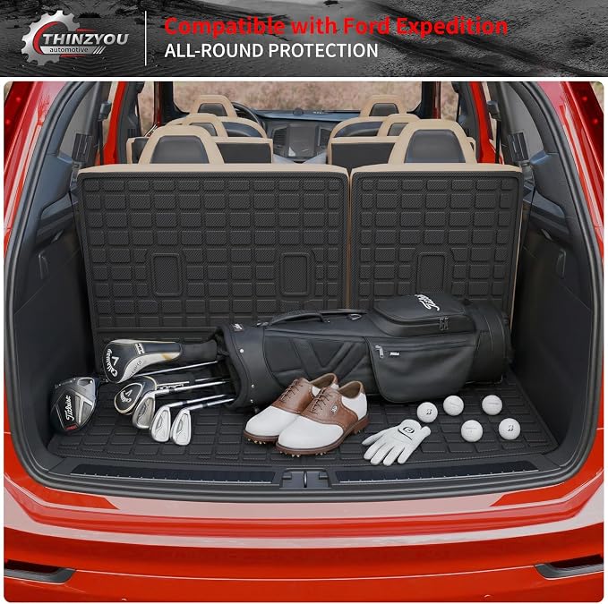Floor Mats for 2018-2024 Ford Expedition (Not for Max Models) | Trunk Mat Cargo Mat Cargo Liner TPE All Weather 2023 Expedition 7 Seats Accessories - Image 9