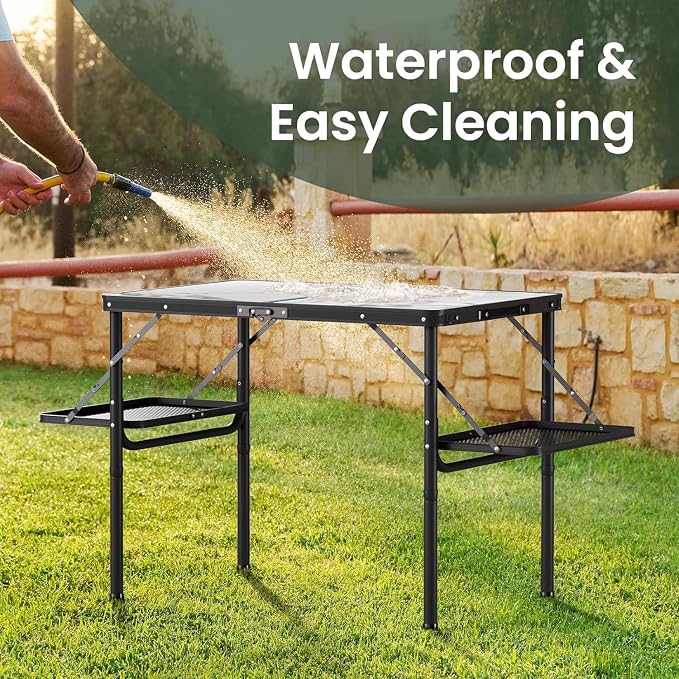 Titanker Folding Camping Table 3ft, Folding Picnic Table, Large Camp Table Portable with Extra Side Racks & Storage Net, Outdoor Patio Table, RV/Car Camping Essentials, Aluminum Light & Solid - Image 9
