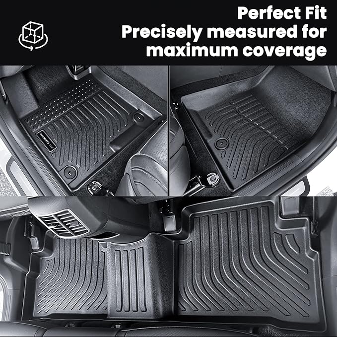 AUXKO All Weather Floor Mats for Kia Sportage Gasoline 2023 2024 2025 2026 | High Wall,All-Weather,All Season,Odorless,Anti Slip,Rain&Salt Resistant,TPE Material,Black,Accessories,Pet Friendly - Image 6
