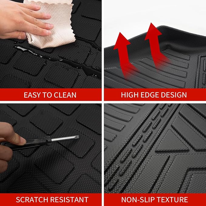Floor Mats for 2018-2023 Chevrolet Traverse 7 Seat | 2024 Traverse Limited 7 Seat Trunk Mat Cargo Mat Liner TPE All Weather Back Seat Cover 2023 Chevy Traverse Accessories - Image 9