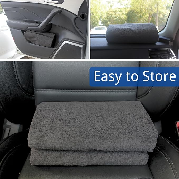 Waterproof Car Seat Cover for Front Seats, Protector for Cars SUVs Trucks, Sweat Towel Seat Covers Bucket for Gym,Workout,Beach,Hiking,Running and Swimming (Grey, 2PCS) - Image 7