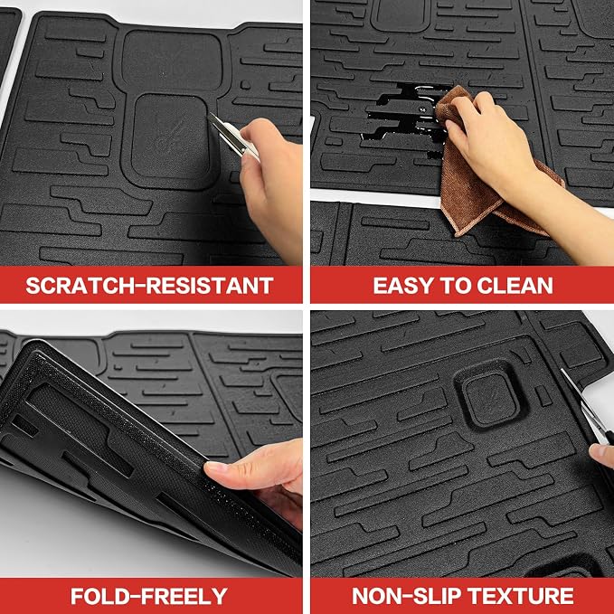 Cargo Liner with Seat Back Cover Fit for 2018-2025 Jeep Wrangler JL Unlimited 4 Door 4X4, Cargo Mat TPE Seat Back Protector for 2024 Jeep Wrangler JL/JLU Accessories(Cargo Mat+ Backrest Mats) - Image 7