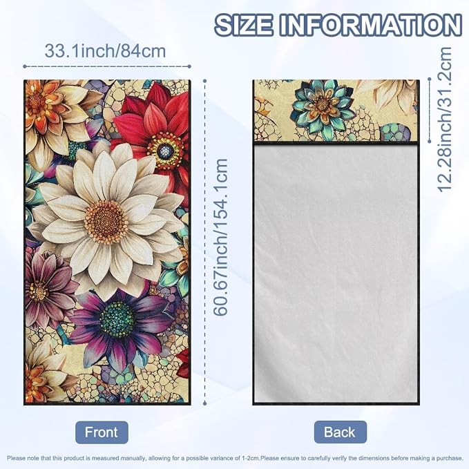 Boho Mandala Flower Car Seat Cover Towel After Gym with Storage Bag Sweat Auto Front Seat Cover Protector Mandala Lotus Car Interior Accessories for Women Men Beach Towel Yoga Towels - Image 7