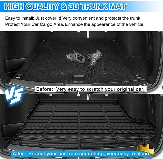 RDX Cargo Liner - Trunk Mat for Acura RDX 2019-2026, All Weather Cargo Mat for RDX Accessories, Heavy Duty Car Mats, Car Accessories - Image 6