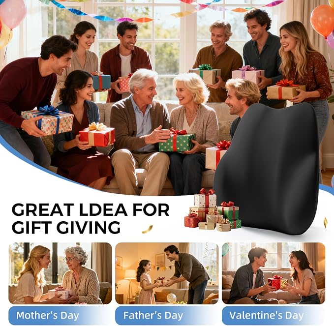 BEBAS Ergonomic Lumbar Support Pillow for Car, Memory Foam Car Back Cushion | Comfort Lumbar Pillow for Back Pain Relief, Breathable Washable Cover, Fits for Driving, Office, Wheelchair, Black - Image 8