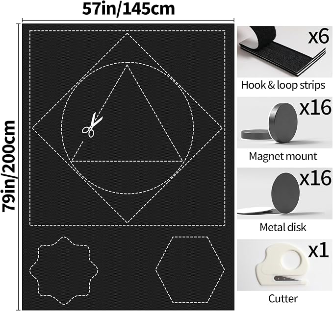 BKSAI 100% Blackout Window Cover, Portable Magnetic Black Out Curtains | No Drill Cuttable Shades, Temporary Blinds for Bedroom, RV, Nursery, Media Room, Sun Blocker, Room Darkening, 79x57 inch - Image 6