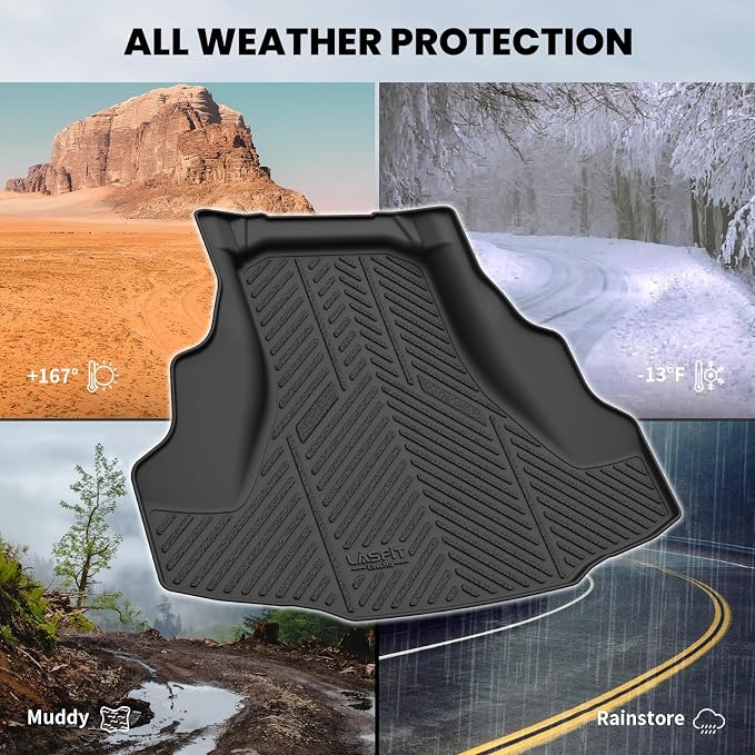 LASFIT Cargo Mat for Honda Accord 2012 2011 2010 2009 2008 (Only Sedan) | All Weather Custom Fit Anti-Slip Pet Friendly Easy Clean TPE Trunk Mat Cargo Liner (NOT for Coupe & Hybrid) - Image 8