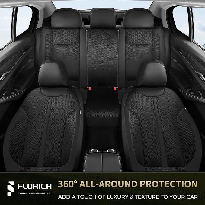 Seat Covers, Car Seat Covers Front Seat, Black Seat Covers for Cars 2 Seats, Breathable Car Seat Protector, Front Car Seat Cushion, Automotive Seat Covers Universal Fit for Most Cars SUV Trucks - Image 7