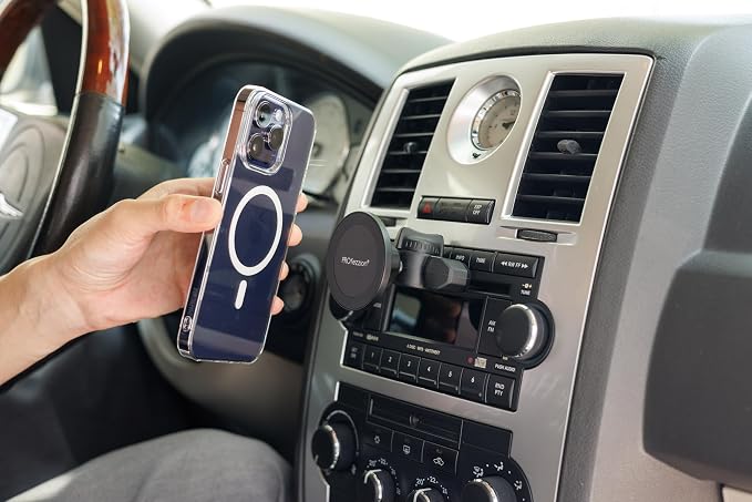 PROfezzion Car CD Slot Magnetic Phone Mount Holder for MagSafe iPhones | Vent Clip Included, No Vibrating, Powerful Magnets Compatible with MagSafe for iPhone 17 16 15 14 13 12 Pro Max & All Phones - Image 9