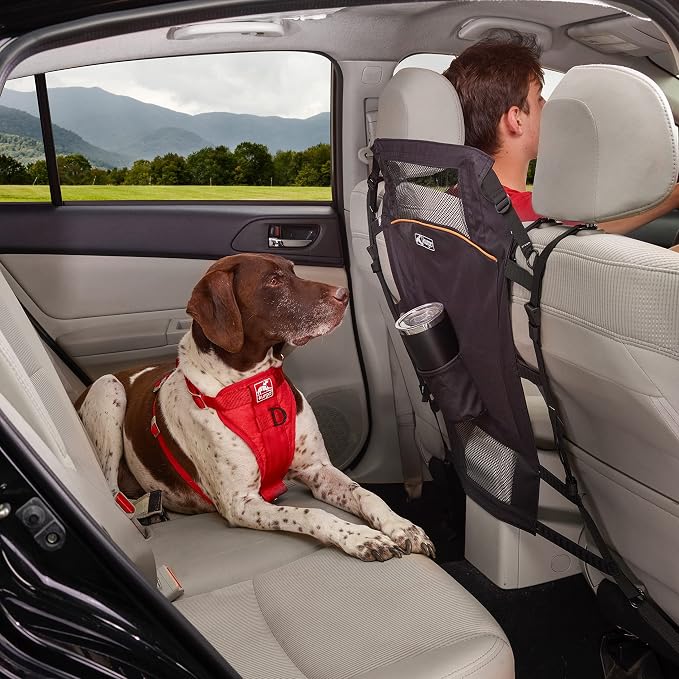 Kurgo Backseat Barrier | Blocks Front Seat Pet Access to Reduce Distracted Driving, Mesh Opening, Easy Installation, Storage Pockets, Universal Fit - Image 7