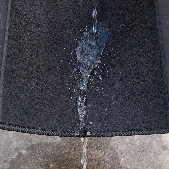 CAR PASS Waterproof Universal Faux Leather 3Row Car Floor Mats, Black Car Mats Fit for SUV,Vans,sedans, Trucks,Set of Vehicles Car Carpet with Driver Heel Pad and Anti-Slip Nibs Backing (Black 3Row) - Image 6
