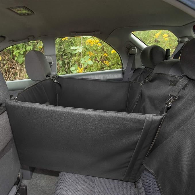 Furhaven Deluxe Multi-Panel Hard Bottom Platform Bridge Backseat Protector w/ Travel Bag - Gray, One Size - Image 7