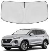 for 2019-2023 Hyundai Santa Fe Windshield Sun Shade, Custom Fit Front Window Sun Visor, Foldable UV Rays Blocker, Car Accessories by AuyNeas