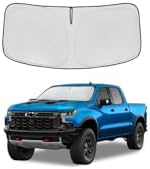 for Chevrolet Chevy Silverado 1500 Windshield Sun Shade 2019-2024 2025 2026 Front Window Shade Custom Fit Silverado Regular Cab, Crew Cab, Double Cab Sun Visor Foldable Shade Blocks UV Rays by AuyNeas