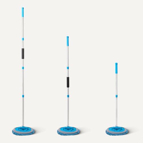 Amazon Basics Car Wash Brush with Long Handle, Scratch-Free Microfiber Mop Mitt, Swivel Head, Detachable Head, Extends to 62 inches with 4 Poles, for Car RV Truck, Blue, 62 inches (Pack of 10) - Image 5