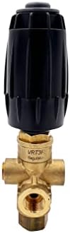 Annovi Reverberi VRT3R-310 Unloader, Black Spring, 4500 PSI, 10.5 GPM, Adjustment Knob, Pressure Gauge Inlet, Brass - Image 3